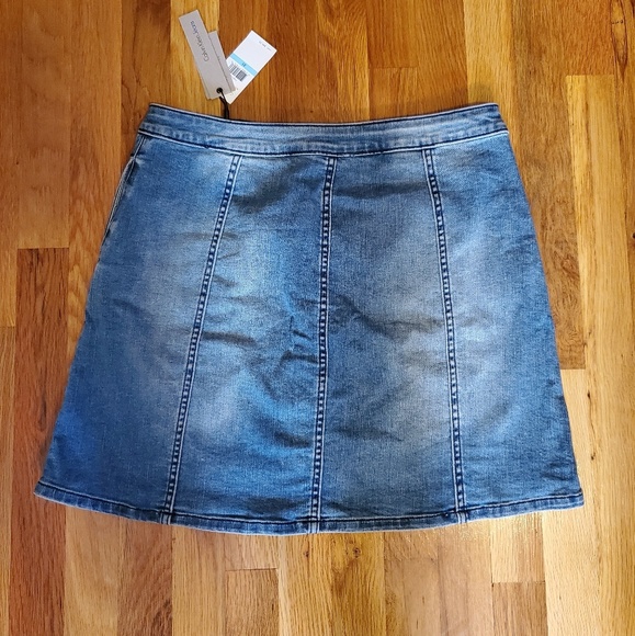 NWT calvin klein button up jean skirt - Picture 2 of 5